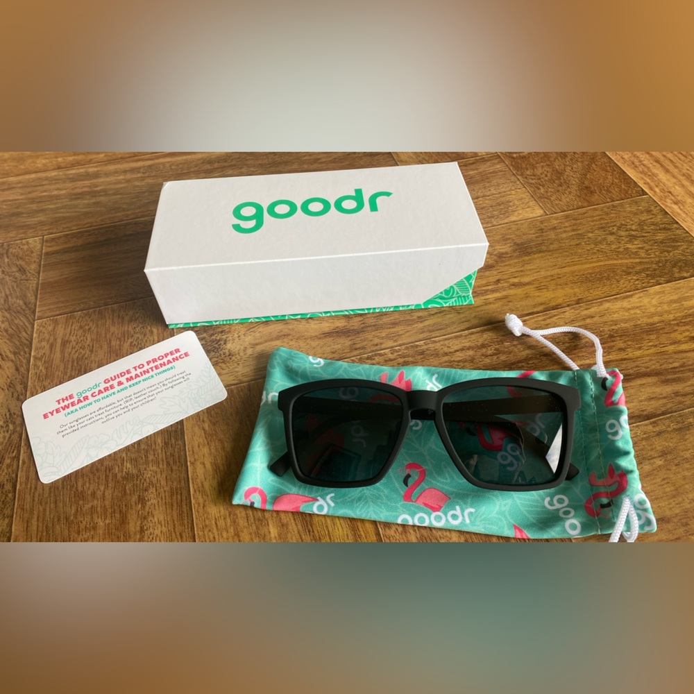 2 pairs of goodr brand sunglasses, brand new never worn